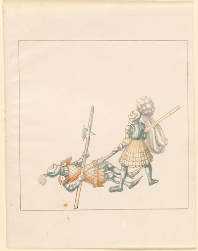 Freydal, Maximilian I. császár tornája és tornája: Gyalogharcok (Jousts) (III. kötet): 145. tábla alkotó: German 16th Century