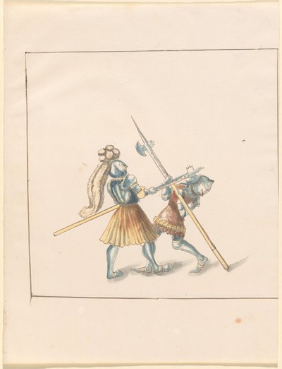 Freydal, Maximilianus I. császár tornája és tornája: Gyalogharcok (Jousts) (III. kötet): 142. tábla alkotó: German 16th Century