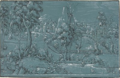 Táj a férfiak horgászatával alkotó: German 16th Century