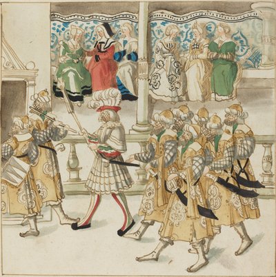 Felvonuló lovagok keleti jelmezben alkotó: German 16th Century