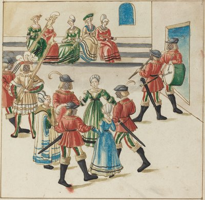 Három pár egy körtáncban alkotó: German 16th Century