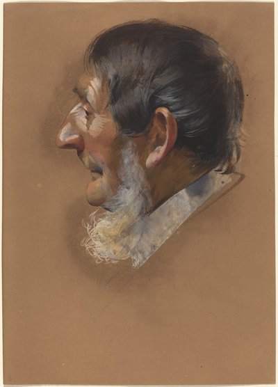 Egy oldalbajszos férfi profilja alkotó: German 19th Century