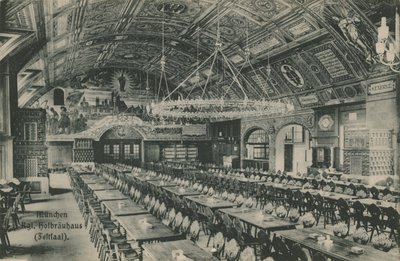 München, Hofbrauhaus. 1913. március 11-én küldött képeslap. alkotó: German Photographer