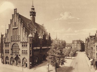 Új városháza, Lindener Marktplatz, Hannover (fekete-fehér fotó) alkotó: German Photographer
