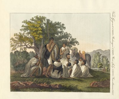 Utazásuk alatt pihenő abesszinok (színes metszet) alkotó: German School