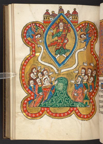 Hozzáadás. 60629, f.103v The Ascension (vellum) alkotó: German School