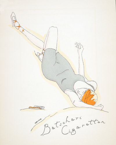 A "Batschari Cigaretten" reklámja, Styl, kiadó 1922 (pochoir nyomtatás) alkotó: German School