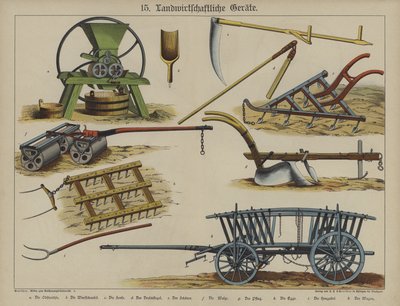 Mezőgazdasági berendezések (színes litho) alkotó: German School