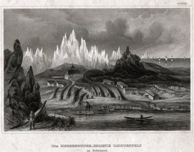 Akunnat, Grönland. (metszet, kb. 1850) alkotó: German School