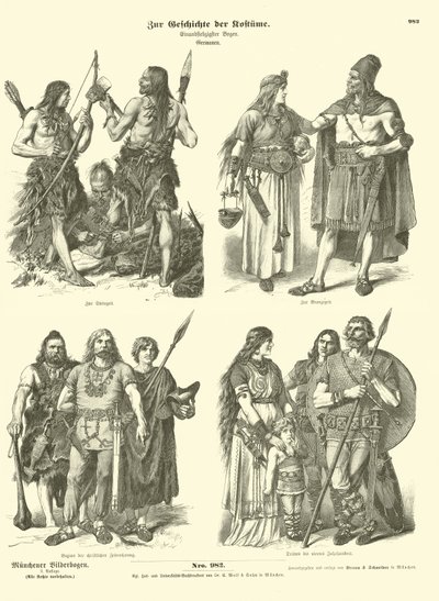 Ókori germán viseletek alkotó: German School