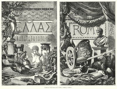 Az ókori Görögország és Róma (litho) alkotó: German School