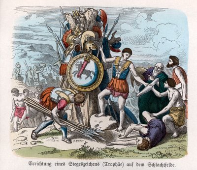 Őstörténelem. Görögország. Háborús trófeák ... (metszet) alkotó: German School