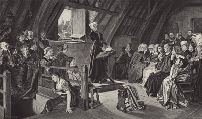 Anne Askew az evangélikus tant hirdeti alkotó: German School