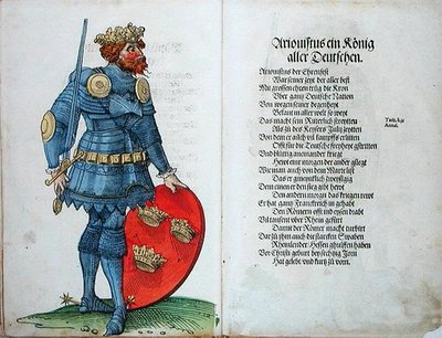Ariovistus, a németek királya, „A német nemzet első tizenkét régi királyának és hercegének eredete” c. alkotó: German School