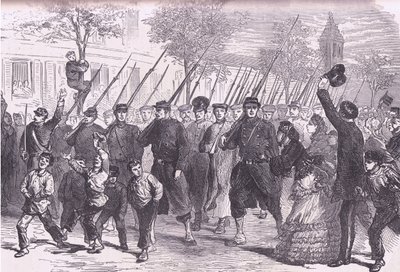 Porosz foglyok érkezése Párizsba a Bagneun előtti csata után, Cassells: A Franciaország és Németország közötti háború története, Cassell and Company Limited, 1890 körül (litho) alkotó: German School