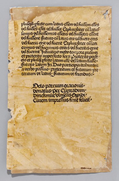 Ars Minor, Aelius Donatus, nyomta Konrad Dinckmut, Ulm, 1476-80 körül (blokkkönyv) alkotó: German School