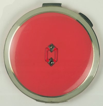 Art Deco Powder Compact, Rowenta, 1950-es évek (korall) alkotó: German School