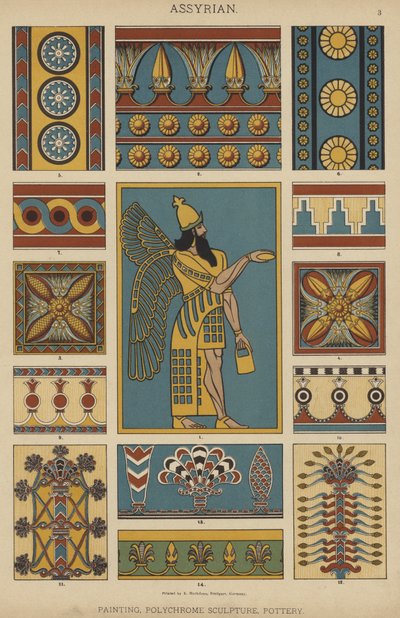 asszír, festészet, polikróm szobrászat, kerámia (színes litó) alkotó: German School