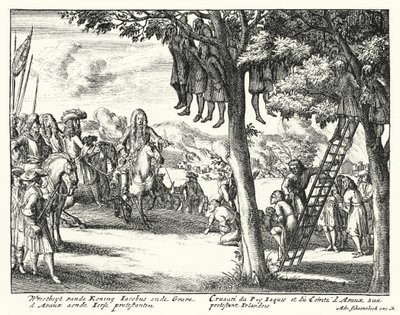 II. Jakab és a Comte d"Avaux által elkövetett atrocitások az ír protestánsok ellen, 1689 alkotó: German School