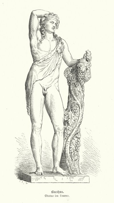 Bacchus, a bor római istene (metszet) alkotó: German School