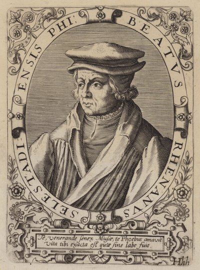 Beatus Rhenanus német humanista, tudós és vallási reformátor (metszet) alkotó: German School