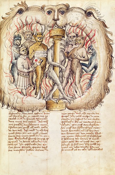 Belial és a démonok, Antonius Ruttel de Parmenchingen „Proces de Belial de J. de Therano” című művéből, 1450 alkotó: German School