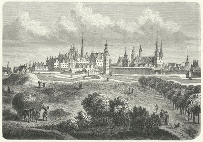 Berlin és Colln a 17. században (metszet) alkotó: German School