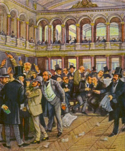 Berliner Borse / Berlini tőzsde (színes litográfia) alkotó: German School