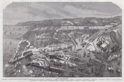 Madártávlatból Le Havre, Franciaország (metszet) alkotó: German School