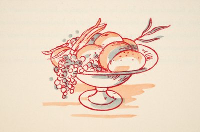 Bowl of Fruit, Styl, pub. 1922 (pochoir print) alkotó: German School