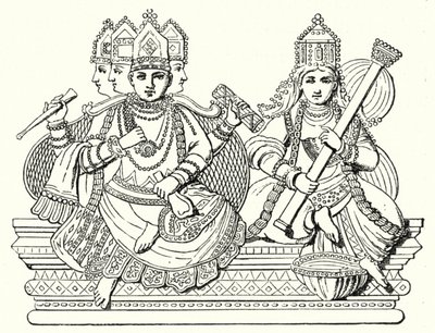 Brahma és Saraswati (metszet) alkotó: German School
