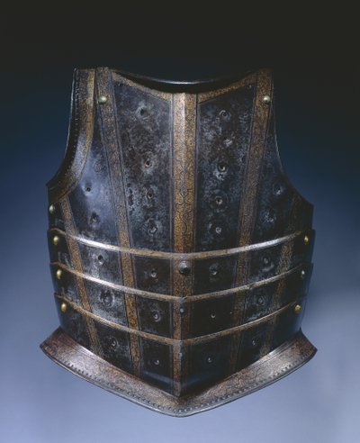 Melltábla huszár cuirass-ból, 1580 körül (maratott és aranyozott acél) alkotó: German School