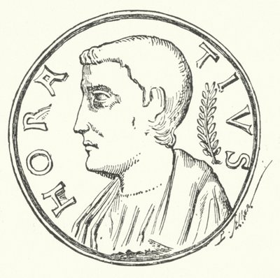Bronz érme a római hős, Horatius fejével (metszet) alkotó: German School