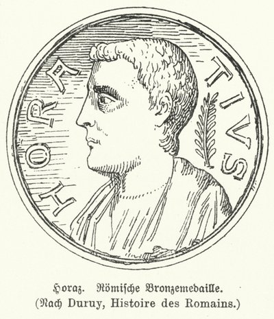 Horatius római költőt ábrázoló bronzérem (litho) alkotó: German School