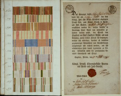 A Porosz Királyi Hadsereg katonájának hadjárati szalagjai és szolgálati jegyzőkönyve, 1778 alkotó: German School