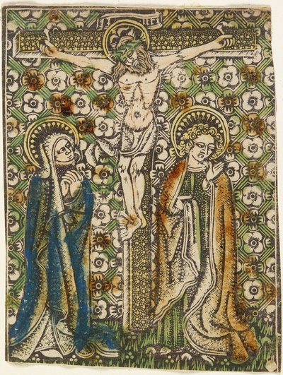 Krisztus a kereszten Máriával és Szent Jánossal, 1460 körül (metszet) alkotó: German School