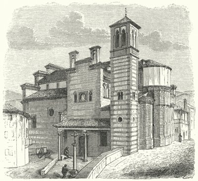 Santiago del Arrabal templom, Toledo, Spanyolország (metszet) alkotó: German School