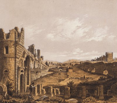 Maxentius cirkusza, Róma (színes litográfia) alkotó: German School