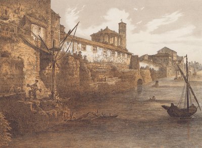 Cloaca Maxima, Róma (színes litográfia) alkotó: German School