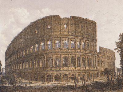 Colosseum, Róma (színes litográfia) alkotó: German School