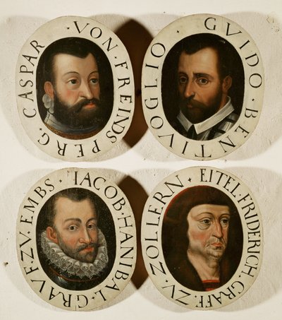 A harmincéves háború hadvezérei, Caspar von Freindsperg, Guido Bentivoglio, Jacob Hanibal gróf Embs ... alkotó: German School