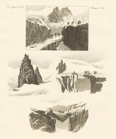 A Mount Blanc megmászásával kapcsolatban (színes metszet) alkotó: German School