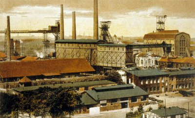 Concordia szénbánya, Oberhausen, Németország (színes gravírozás) alkotó: German School