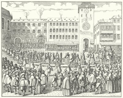 Mátyás római római császár koronázási körmenete 1612-ben. alkotó: German School
