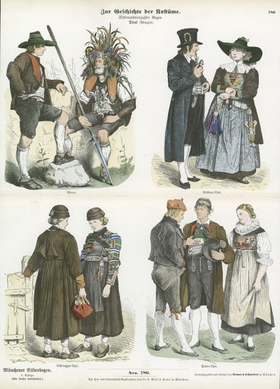 Tirol jelmezei, 19. század alkotó: German School