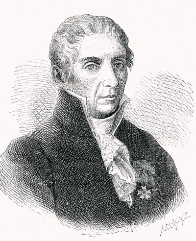 Alessandro Volta gróf (1745-1827) Adolf Closs (1840-94) metszete alkotó: German School