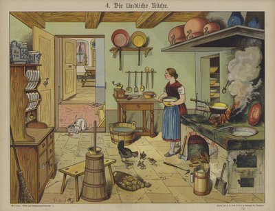 Vidéki konyha (színes litho) alkotó: German School