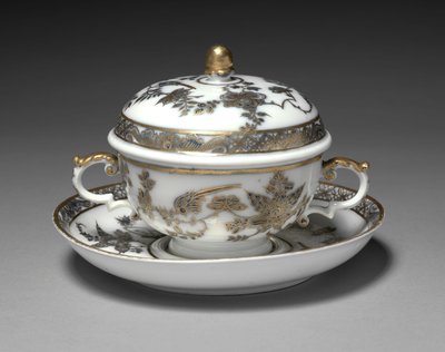 Fedett tál és edény, gyártó Meissen Porcelain Factory, Németország, 1730-1740 alkotó: German School
