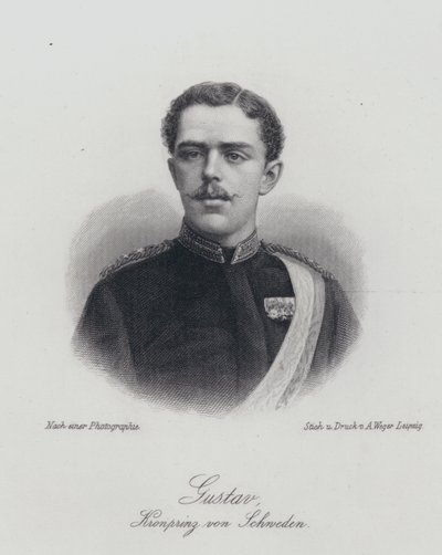 Gusztaf svéd koronaherceg, a leendő V. Gusztaf király (metszet) alkotó: German School