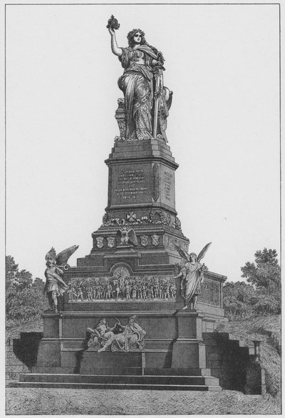 Nemzeti emlékmű a Niederwaldon (metszet) alkotó: German School